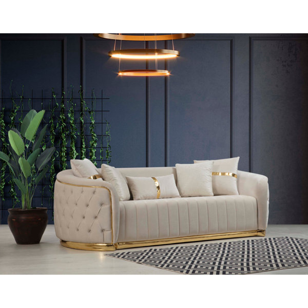 Everly Quinn Paris Sofa & Loveseat Velvet Upholstery Wayfair